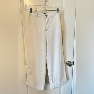 Zara Cream Wide-Leg Pants